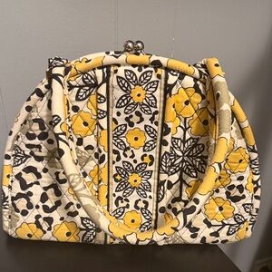 Vera Bradley Yellow and Black Floral Shoulder Bag